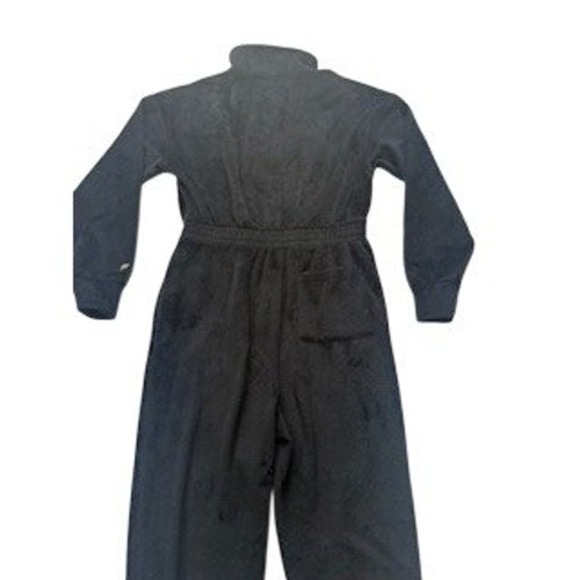 Fabletics Cozy Fleece Lounge Jumpsuit Black Zipper Pocket Athleisure Size L - Picture 6 of 7